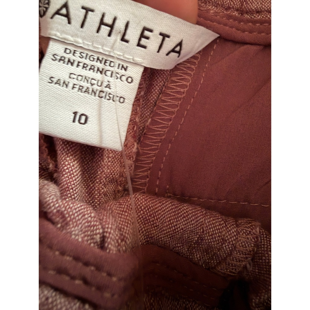Athleta Women's Wide-Leg  Pants Size 10  Mauve Dusty Rose Pull-On Pockets - Picture 6 of 7